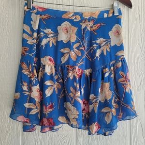 Urban Outfitters Blue Floral Mini Skirt